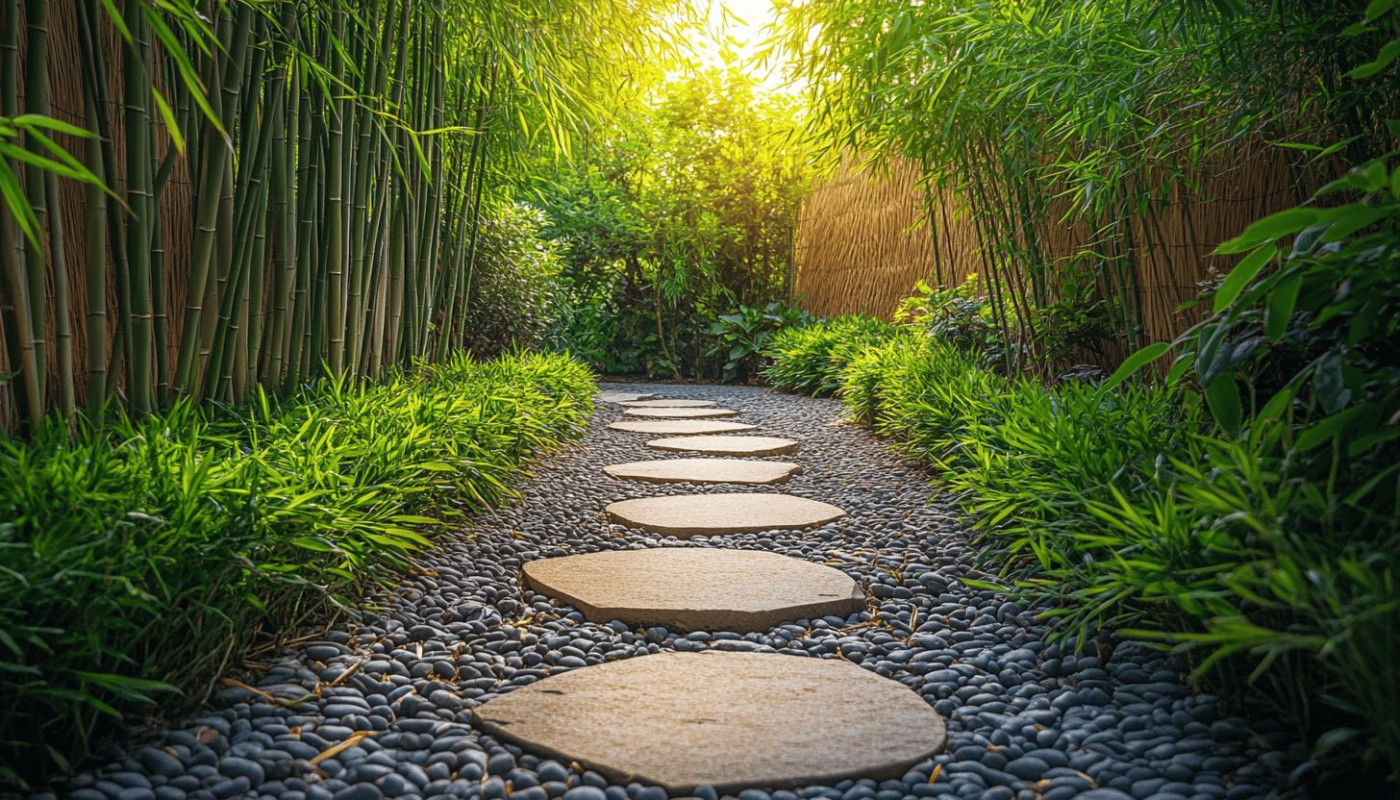Créer un coin méditatif avec des bambous et des pierres dans votre jardin
